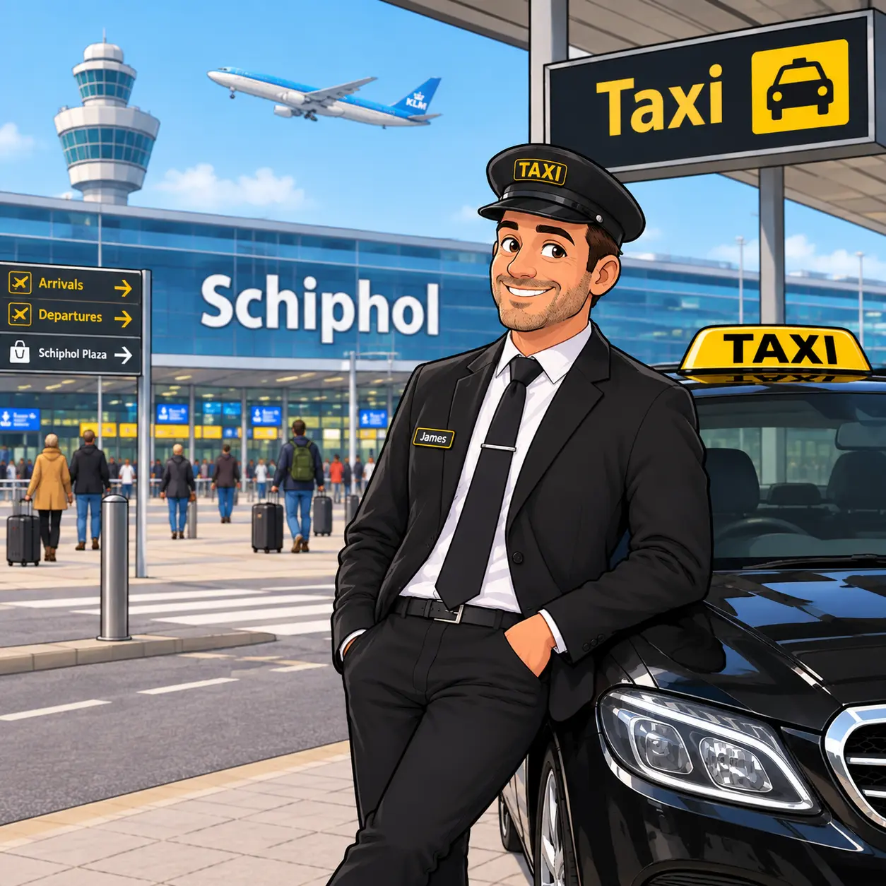 James, uw chauffeur van James.Taxi bij Schiphol